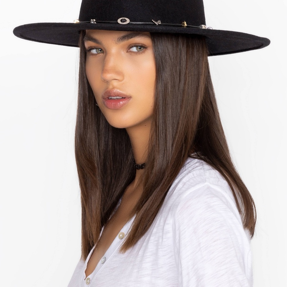 NWT Johnny Was Black Hat with Beaded Band - Picture 6 of 6